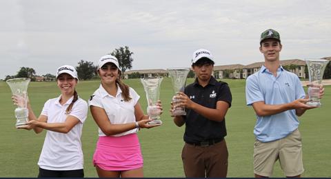 Suwannee sophomore Ryan Donaldson (second from left) won the Florida Junior Tour Championship on Sunday at Lakewood National Golf Club in the girls 13-15 age division. (COURTESY)