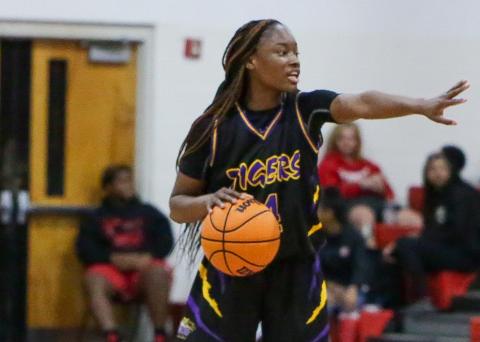 Columbia point guard Eriel Baker directs the offense during a game last season. (FILE)
