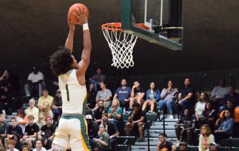 FGC guard Antewan Webber dunks against Enterprise State CC on Nov. 9. (COURTESY OF FGC)
