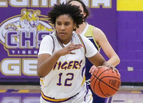 Columbia forward Jolena Gardner dribbles up the court against Aucilla Christian last season. (FILE)