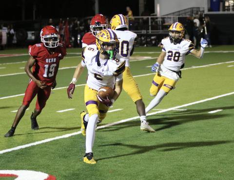 Columbia receiver Bynton Edge returns a kickoff against Vero Beach on Friday. (JORDAN KROEGER/Lake City Reporter)