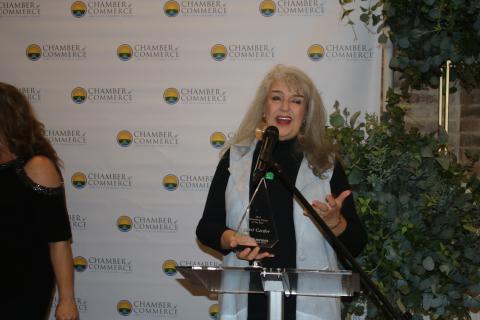 Sheri Carder, a volunteer with the Gateway Art Gallery, was named the Outstanding Citizen of the Year at the Busincess Excellence Awards Tuesday night. (TONY BRITT/Lake City Reporter)