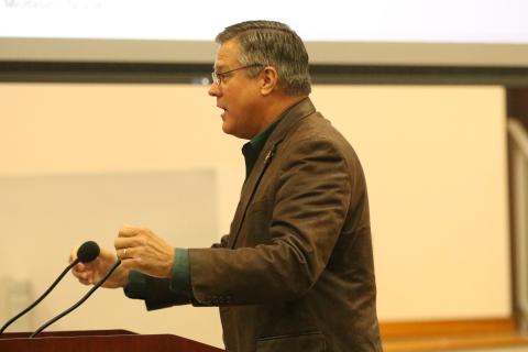Sheriff Mark Hunter told the Columbia County Commission that he’d make do with the funding they approved Thursday for raises. (JAMIE WACHTER/Lake City Reporter)