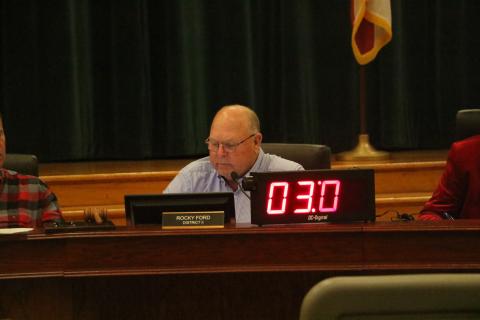 County Commissioner Rocky Ford said the county needed to give its employees bonuses for going beyond their duties this year due to storm. (JAMIE WACHTER/Lake City Reporter) 