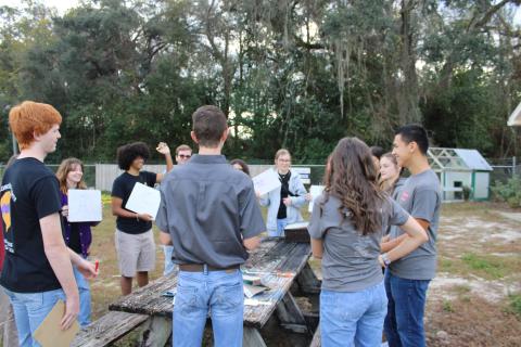 FBLA students from Lafayette, Columbia, Hamilton County, Bell and Trenton chapters met Dec. 1 for a leadership day in Mayo. (COURTESY)