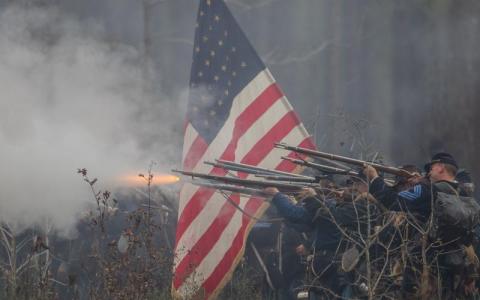 Confederate and Union re-enactors went to war in 2020 at the original Olustee Battlefield in Baker County. True to history and form, the South won the battle, the biggest fought in Florida during the war. (RAY CARPENTER/Special to the Reporter)