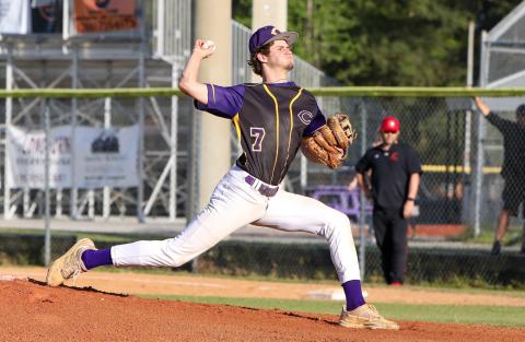 Columbia pitcher Bynton Edge pitches against Creekside on March 12. (BRENT KUYKENDALL/Lake City Reporter)