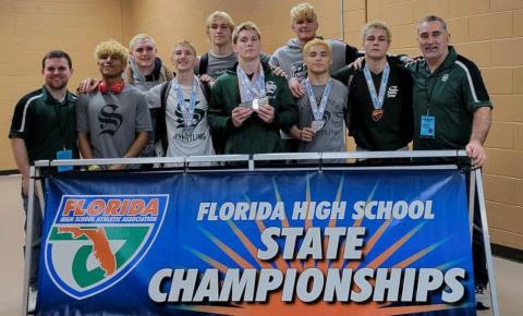 Suwannee’s boys wrestling team tied for seventh place at the Class 1A IBT on Saturday. (COURTESY)