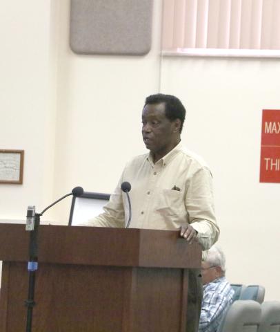 Robert Jones, CareerSource Florida Crown’s executive director, speaks to the County Commission on Thursday about the turmoil and changes coming for the agency. (MORGAN MCMULLEN/Lake City Reporter)