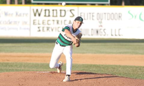 Suwannee pitcher Logan Brooks pitches against Taylor County on Wednesday night. (MORGAN MCMULLEN/Lake City Reporter)