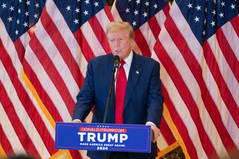 Donald Trump speaks during a press conference Friday at Trump Tower in Manhattan. (BARRY WILLIAMS/New York Daily News/TNS)