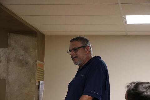 Toby Witt, one of the owners of Columbia EMS, speaks to the Lake Shore Hospital Authority board at Monday’s meeting about the need for a building on the campus to house an EMS crew. (MORGAN MCMULLEN/Lake City Reporter)