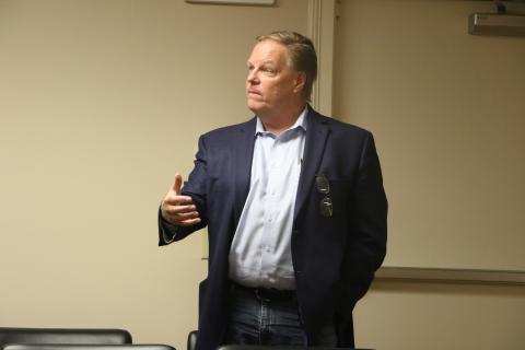 Meridian Behavioral Healthcare CEO Don Savoie, speaking at a previous Lake Shore Hospital Authority meeting, said the idea that the hospital would have razor wire on it is ‘ludicrous.’ (FILE)
