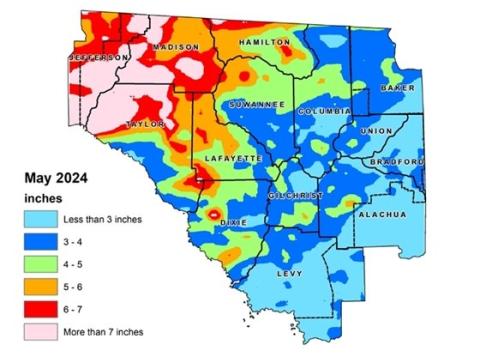 North Florida received 32% more rain in May than normal, according to the Suwannee River Water Management District’s hydrologic conditions report released this week. (COURTESY)