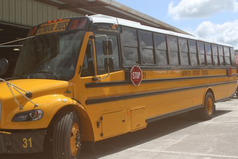 Using federal funding, the Lafayette County School District will introduce three electric buses into its transportation fleet when school starts in a couple of weeks. (JAMIE WACHTER/Lake City Reporter)