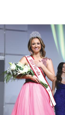 Lake City’s Emily Mrvica reacts after being crowned the winner of the 2024 National American Miss Florida Teen pageant on July 14. (COURTESY)
