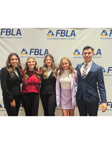 Lafayette High’s Parliamentary Procedure team competed at the FBLA National Conference last month. Team members were Hallyn Hurst (from left), Natalie Harper, Eva Jackson, Carra Clark and Fhelix Hernandez. (COURTESY)