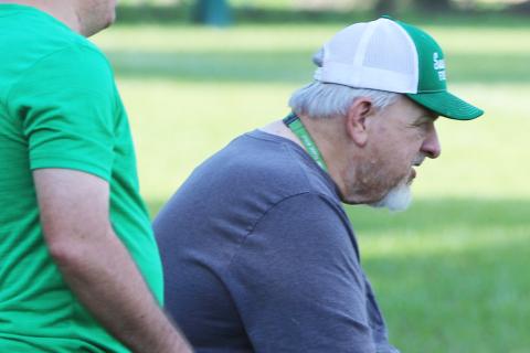 Suwannee consultant Mike Pittman looks on during Monday’s practice. (JAMIE WACHTER/Lake City Reporter)