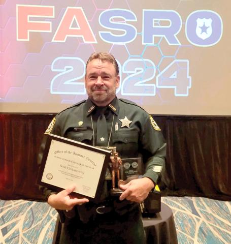 Columbia County Sheriff’s Deputy Scott Ceckanowicz, also known as Deputy Chewy, was named the state’s School Resource Officer of the Year on Monday. (COURTESY COLUMBIA COUNTY SHERIFF'S OFFICE)