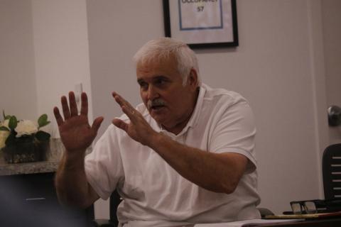 Dale Williams, who is likely to serve as a consultant performing administrative duties for the North Florida Water Utilities Authority, talks to the authority board Monday about the process of hiring an executive director. (JAMIE WACHTER/Lake City Reporter)