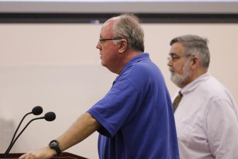 Shayne Morgan, Columbia County’s emergency management director, said he’d like to work with the commissioners on identifying potentialsupply distribution sites within each district for future storm events. (JAMIE WACHTER/Lake City Reporter)