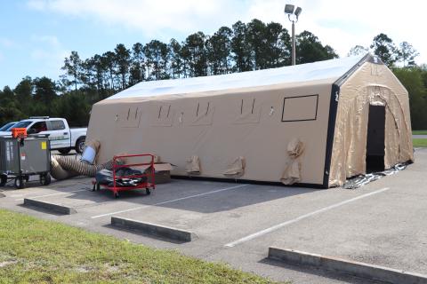 The Florida Sheriffs Association provided a mobile emergency shelter to the Columbia County Sheriff’s Office on Wednesday to aid in response and deployments for natural disasters. (COURTESY COLUMBIA COUNTY SHERIFF’S OFFICE)