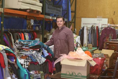 Christian Service Center Executive Director Chris Walters said donations have been collected for Saturday’s fall yard sale for the past six months. (TODD WILSON/Lake City Reporter)