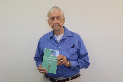 Bert Brooks’ latest book, ‘Over My Shoulder A Backward Glance,’ will be his final work. The 251-page book is Brooks’ observations over the years mixed with Biblical references tied to each story. (JAMIE WACHTER/Lake City Reporter)