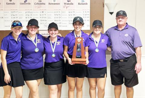 The Columbia girls golf team won the District 2-2A title on Tuesday, the program’s fifth crown in a row. (COURTESY)
