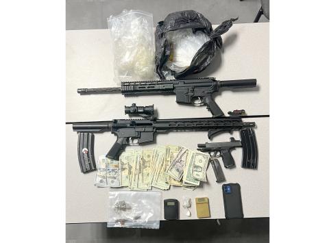 The Lake City Police Department seized firearms, drugs and drug paraphernalia out of a vehicle at the Cedar Park apartments after someone reported individuals placing the firearms into the car’s trunk. (COURTESY LAKE CITY POLICE DEPARTMENT)