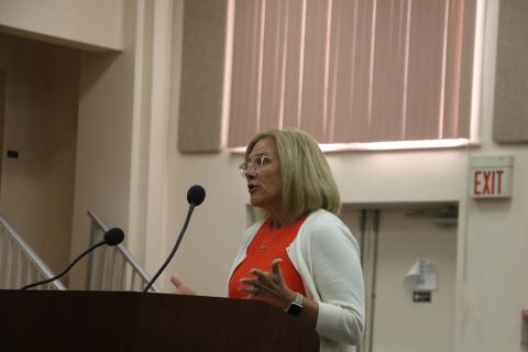 Judy Tatem, the Coordinator of Safe Schools with the Columbia County School District, said the district is ahead of the required level for mental health training for staff. (MORGAN MCMULLEN/Lake City Reporter)