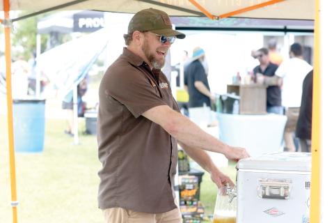 Halpatter Brewing Company’s Chris Candler said the Gateway City Craft Beer and Wine Festival was a great event, which also draws visitors to the brewery itself. (MORGAN MCMULLEN/Lake City Reporter)