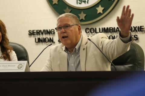 Rep. Chuck Brannan, who speaks during last year’s legislative delegation meeting in Columbia County, will chair the judiciary committee the next two years in the Florida House. (FILE)