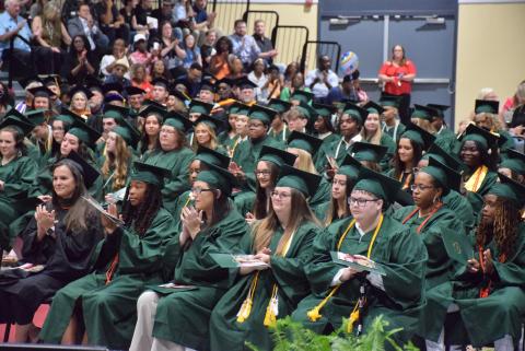 Graduates applaud during a previous Florida Gateway College commencement ceremony. The college’s fall commencement is set for Dec. 12 with around 150 graduates expected to particpate, making it one of the largest in school history. (COURTESY FLORIDA GATEWAY COLLEGE)