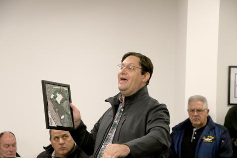 Christopher Gmuer of Gmuer Engineering answers questions about the proposed I-75 Toyota of Lake City dealership north of HCA Lake City Hospital. (MORGAN MCMULLEN/Lake City Reporter)