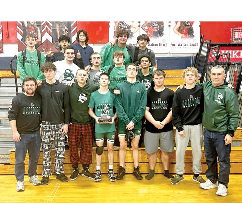 Suwannee’s wrestling team finished second at the 20-team Beast of the Beach tournament Friday and Saturday at Fort Walton Beach. (COURTESY)