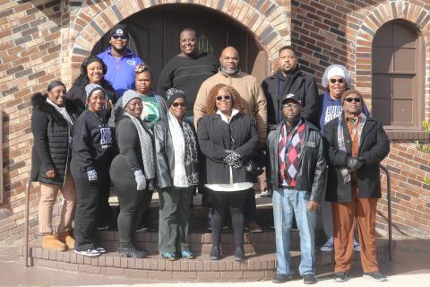 A group of local residents, pictured, braved freezing temperatures on Monday morning and held their own 1.5 mile from the Richardson Community Center to Annie Mattox Park after organizers canceled the MLK Day Parade. Many of the walkers said they felt the parade and King’s legacy was too important to forgo the event due to weather conditions. (TONY BRITT/Lake City Reporter)