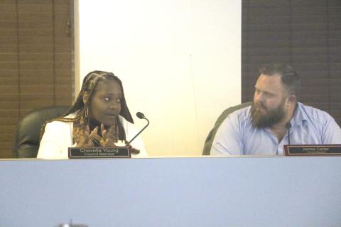 Lake City Councilwoman Chevella Young, in response to Councilman James Carter, said the city’s investment into the Emergency Home Repair Program is a way of putting taxpayer funds back into the community. (MORGAN MCMULLEN/Lake City Reporter)