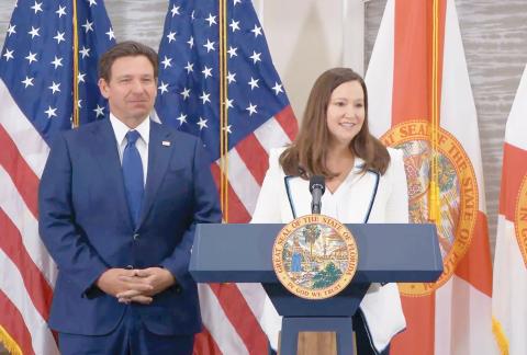 Gov. Ron DeSantis announced Thursday his selection of Attorney General Ashley Moody to serve in the U.S. Senate. (TOM URBAN/News Service of Florida)