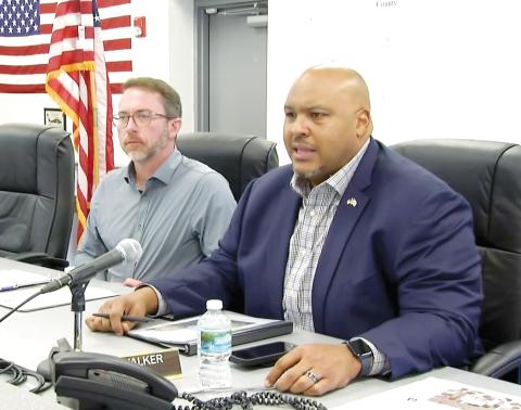 Sen. Corey Simon said during Thursday’s legislative delegation hearing in Lafayette County that he is focused on policy and the important things to the families in his district, not the political fighting over the immigration bill passed by the legislature this week. (JAMIE WACHTER/Lake City Reporter)