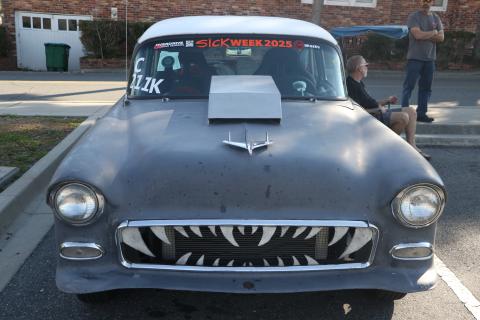 Jack Weatherford’s ‘The Beast’ sits in the Wilson Park parking lot Friday afternoon as he made his checkpoint stop in Lake City as part of Sick Week. (MORGAN MCMULLEN/Lake City Reporter)