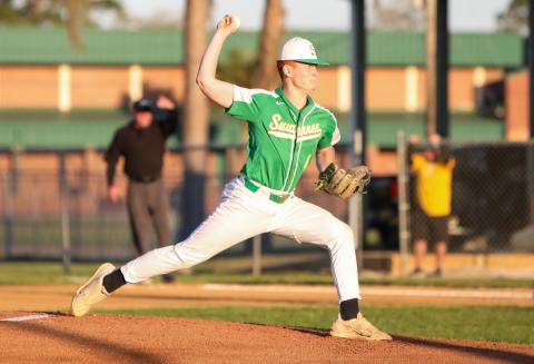 Suwannee pitcher Kyler Watson pitches against Columbia last season. (FILE)
