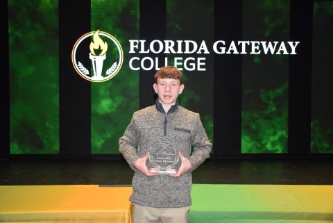 Fort White High’s Cyler Robinson won the top honors at the Suwannee Valley Regional Science and Engineering Fair for the second year in a row. (COURTESY FLORIDA GATEWAY COLLEGE)