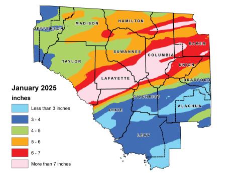 January was wetter than normal in North Florida, according to the Suwannee River Water Management District. (COURTESY)