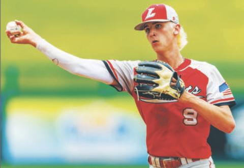 Lafayette’s Garrett Taylor throws a ball back to the pitcher during last seasons’s state semifinals. (FILE)