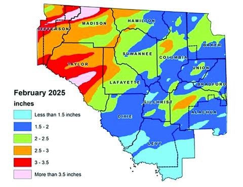 According to the Suwannee River Water Management District, February was 42% drier than the historical average for the month. (COURTESY)