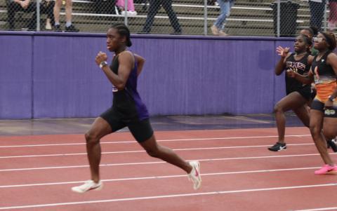 Columbia's Kensi Shaw won the girls 100m at the Rumble in the Jungle on Saturday. (COURTESY)
