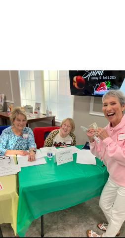 Registration for the Scrabble tournament was a lot of fun with Diane Feagle (from left), Kathy Smith and Nora Riley. (COURTESY)