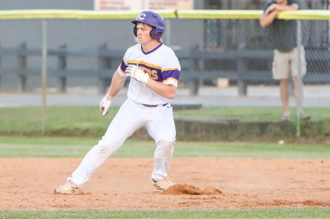 Columbia shortstop Trayce McKenzie turns off first base after a base hit against Flagler Palm Coast on April 4. (BRENT KUYKENDALL/Lake City Reporter)