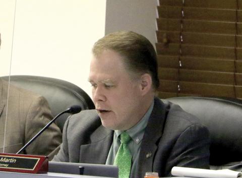 City Attorney Clay Martin speaks at a previous Lake City Council meeting. City Manager Don Rosenthal is seeking clearance to hire a full-time dedicated city attorney, instead of contracting with a firm like Gainesville-based Folds Walker where Martin works. (FILE)
